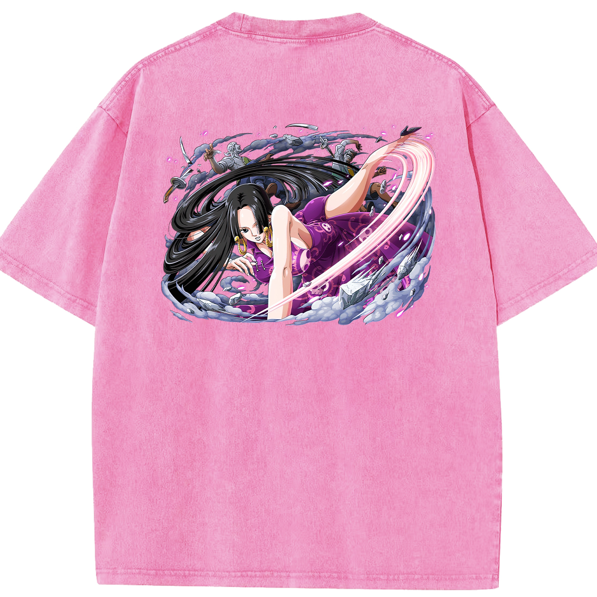 ワンピース ボア・ハンコック ONE PIECE Boa·Hancock 綿100% ヴィンテージ風 半袖Tシャツ（背面プリント）